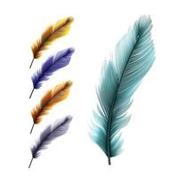 Feather Pen Vintage Writer Accessory Set Vector
