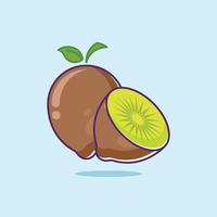 Floating kiwi slice cartoon vector