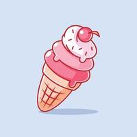 Three scoops of ice cream cartoon vector