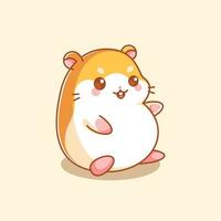 Cute hamster sitting and smiling vector