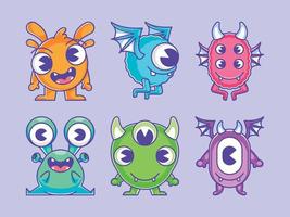 Collection of cute monster character designs