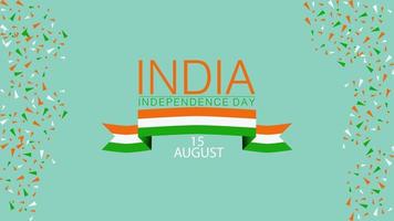 india independence day poster illustration, 15 august Horizontal flyer of the national holiday of india. Celebration poster in flag colors vector