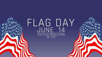 día de la bandera nacional de estados unidos. la festividad celebra el 14 de junio anualmente en los estados unidos. diseño de estilo patriótico con bandera americana. carteles, tarjetas de felicitación, pancartas y fondos vector