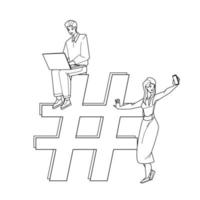 Hashtag For Searching Video In Social Media Vector