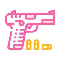 gun with cartridges color icon vector illustration