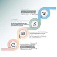 paso de concepto de proceso de plantilla de vector de datos de círculo de infografía para educación de estrategia e información