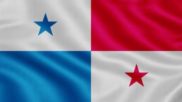 Flag of Panama. Realistic Waving Flag 3d Render Illustration with Highly Detailed Fabric Texture. photo