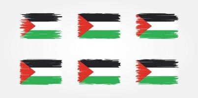 colección de pinceles de bandera palestina. bandera nacional vector