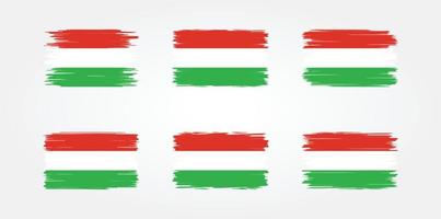 Hungary Flag Brush Collection. National Flag vector