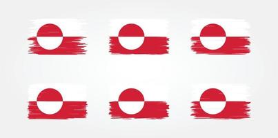 colección de pinceles de bandera de Groenlandia. bandera nacional vector