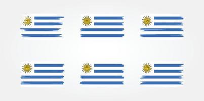 Uruguay Flag Brush Collection. National Flag vector