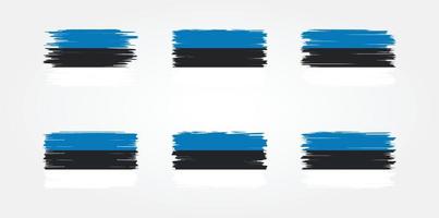 colección de pinceles de bandera de estonia. bandera nacional vector