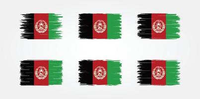 colección de pinceles de bandera de afganistán. bandera nacional vector