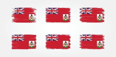 colección de pinceles de bandera de Bermudas. bandera nacional vector