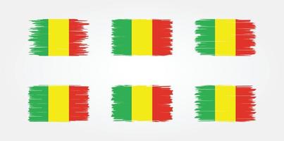 Mali Flag Brush Collection. National Flag vector