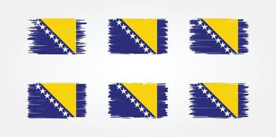 colección de pinceles de bandera de bosnia herzegovina. bandera nacional vector