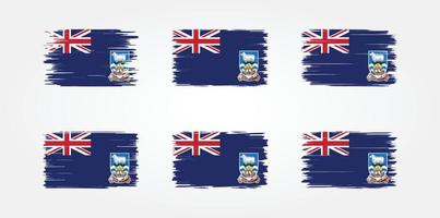 colección de pinceles de bandera de las islas malvinas. bandera nacional vector