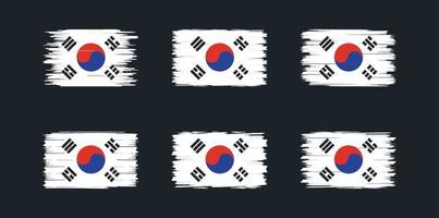 South Korea Flag Brush Collection. National Flag vector