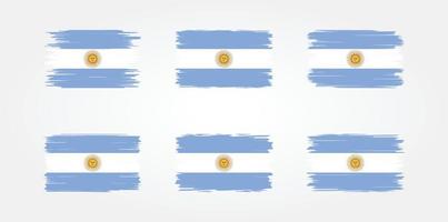 Argentina Flag Brush Collection. National Flag vector