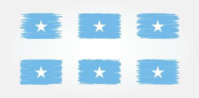 colección de pinceles de bandera de somalia. bandera nacional vector