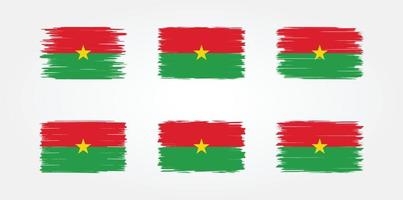 colección de pinceles de bandera de burkina faso. bandera nacional vector