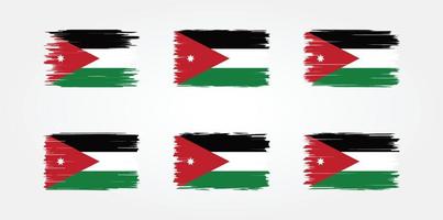 Jordan Flag Brush Collection. National Flag vector