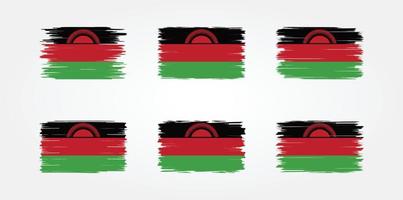 Malawi Flag Brush Collection. National Flag vector