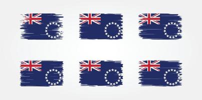 Cook Islands Flag Brush Collection. National Flag vector