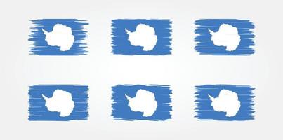 colección de pinceles de bandera de la Antártida. bandera nacional vector