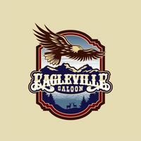 Eagle Ville Saloon Logo Badge Template vector