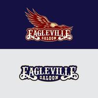 Eagle Ville Saloow Logo Template vector