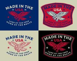 Made In USA Retro Vintage Grunge Textured Emblem Badge vector
