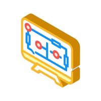 house control, smart home computer screen isometric icon vector illustration