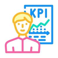 ilustración de vector de icono de color de vendedor kpi