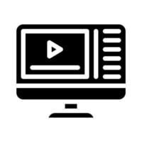 video cursos glifo icono vector ilustración signo