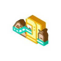 industrial packaging of compost isometric icon vector illustration