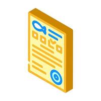 documentation fish isometric icon vector illustration