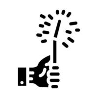 resplandor palo glifo icono vector ilustración signo
