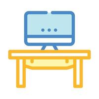 coworking workspace table color icon vector illustration
