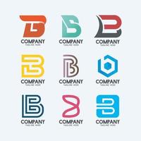 Creative Minimal Letter B logo design 2. Premium business logotype. vector