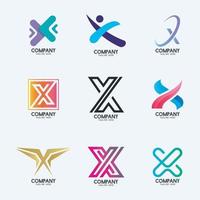 Creative Minimal Letter X logo design. Premium business logotype. vector