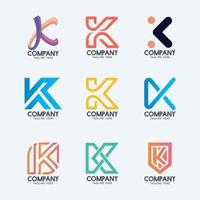 diseño creativo del logotipo de la letra k mínima. logotipo de empresa premium. vector