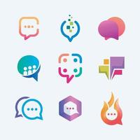 chat logos collection symbol designs for business vector