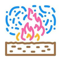 burning field peat color icon vector illustration