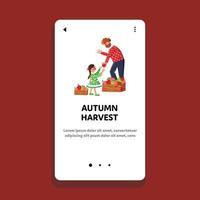 Autumn Harvest Apples Family Occupation Vector illustration