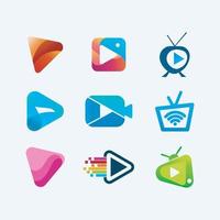 colección de logotipos multimedia diseños de símbolos para empresas vector