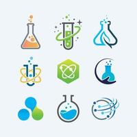 colección de logotipos de ciencia diseños de símbolos para empresas vector