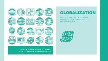 vector de encabezado de aterrizaje de negocios en todo el mundo de globalización