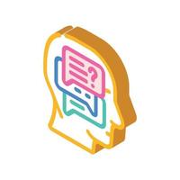 discussion in head isometric icon vector illustration