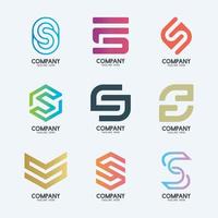 Creative Minimal Letter S logo design 2. Premium business logotype. vector